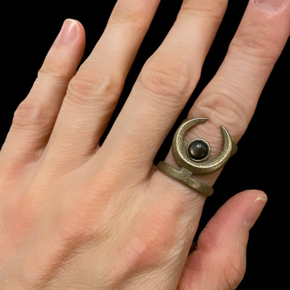 Witchy Zodiac Crescent Ring